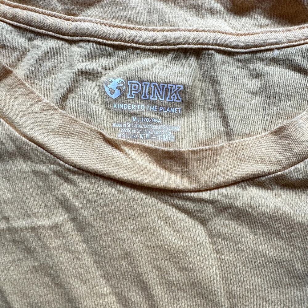 Pink by Victoria's Secret Yellow Comfy Sleep Shirt Women's Size Medium - Picture 3 of 3